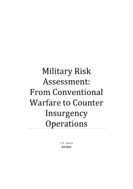 Military Risk Assessment From to Counter Insurgency Operations Template