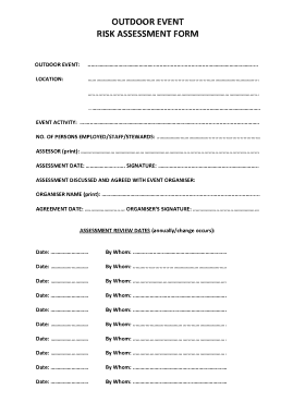 Outdoor Event Risk Assessment Form Template