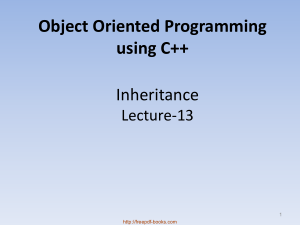 Object Oriented Programming Using C++ Inheritance – C++ Lecture 13