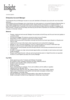 Enterprise Account Manager Job Description Template