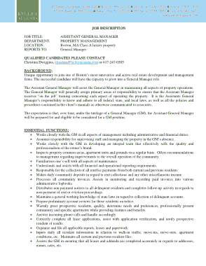 Free Download PDF Books, Assistant General Manager Job Description Template