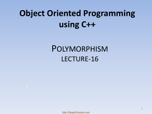 Object Oriented Programming Using C++ Polymorphism – C++ Lecture 16
