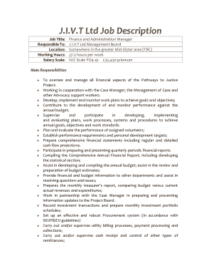 Finance and Administration Manager Job Description Template