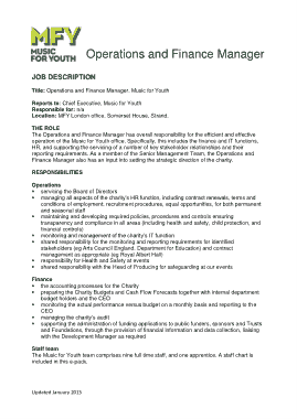 Operations and Finance Manager Job Description Template