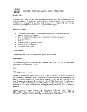 Free Download PDF Books, HR Assistant Manager Job Description Template