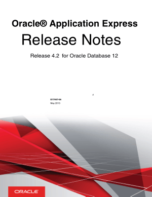 Oracle Application Express Release Notes For Oracle Database 12