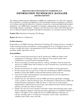 Information Technology Manager Job Description Template