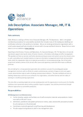 IT Project Associate Manager Job Description Template