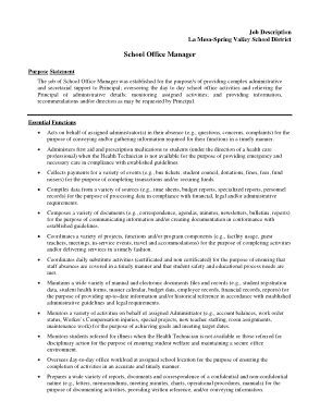 School Office Manager Job Description Template