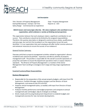 Free Download PDF Books, Director of Property Management Job Description Template