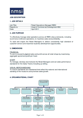 Retail Operations Manager Job Description Sample Template