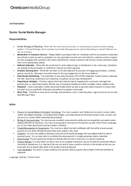 Senior Social Media Manager Job Description Template