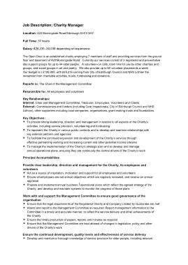 Job Description For Charity Manager Template