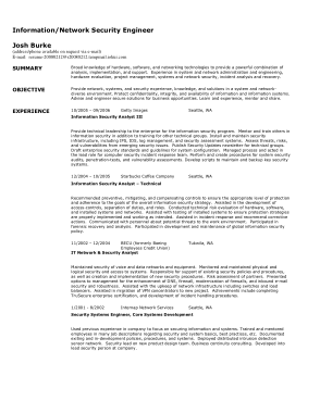 Information and  Security Engineer Job Description Template