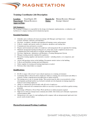 Sample Coordinator Job Description Template