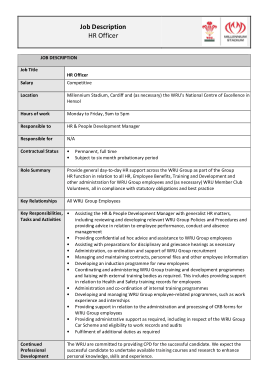 Sample HR Officer Job Description Template