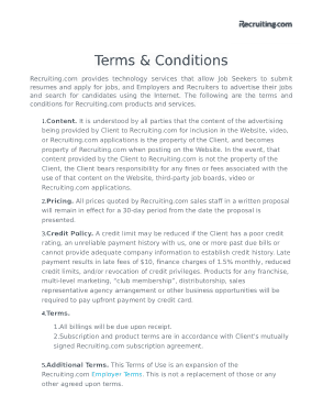 Recruitment Site Terms and Conditions Template