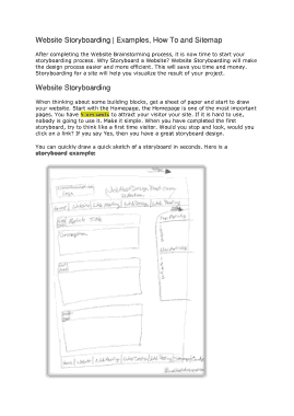 Website Storyboard Example and Sitemap Sample Template