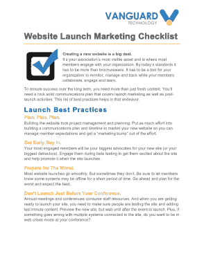 Free Download PDF Books, Website Launch Marketing Checklist Sample Template