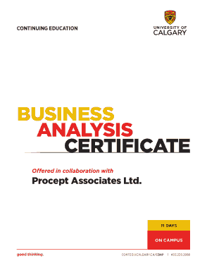 Free Download PDF Books, Business Analysis Certificate Brochure Template