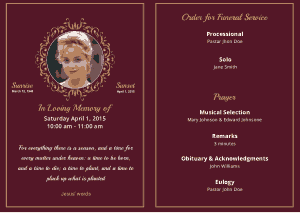 Funeral Program Back Sample Brochure Template