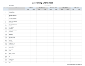 Free Download PDF Books, Accounting Worksheet Excel Template