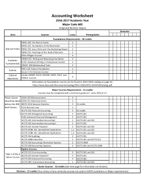 Accounting Worksheet Sample Template