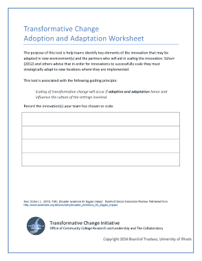 Adoption and Adaptation Worksheet Template