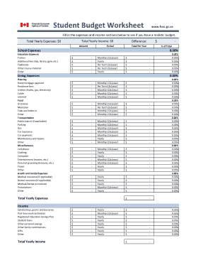 Budget Calculator Worksheet Excel Template