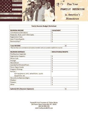 Free Download PDF Books, Family Reunion Budget Worksheet Template