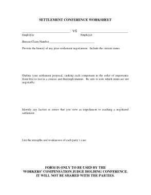 Free Download PDF Books, Settlement Conference Worksheet Template