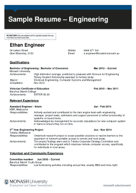 Professional Engineering CV Sample