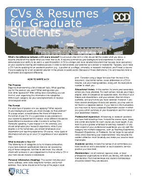CV for High School Graduate Template