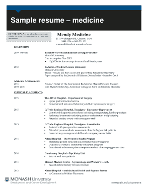 Free Download PDF Books, Sample Medical CV Template