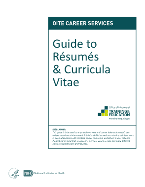 Guide To Resumes and Curricula Vitae Template