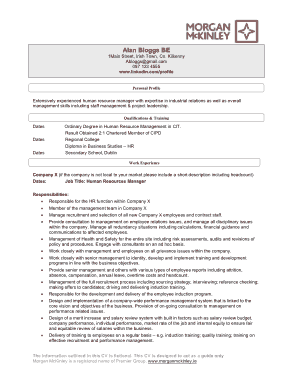 Sample Recruiter CV Template