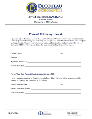 Personal Release Agreement Template