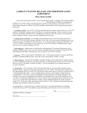Child Liability Waiver Agreement Template