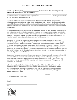Free Download PDF Books, Liability Release Agreement Template
