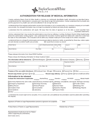Authorization for Release of Medical Information Form Template