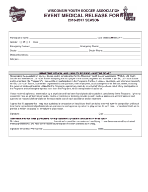 Event Medical Release Form Template