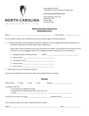 HIPAA Medical Release Form Template