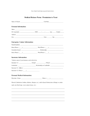 Medical Release Form Example Template