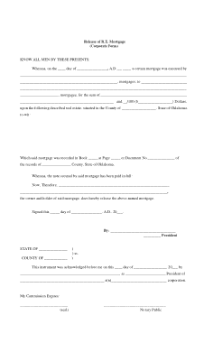Mortgage Release Form Template