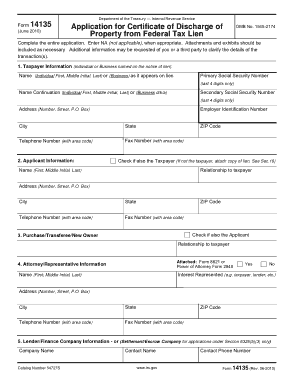 Certificate of Release of Federal Tax Lien Template