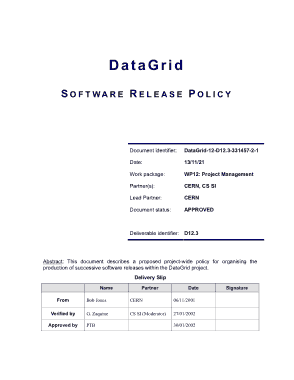 Software Release Policy Template