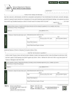 Vehicle Accident Release Form Template