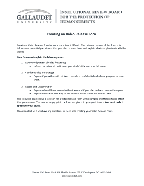 Video Recording Release Form Template