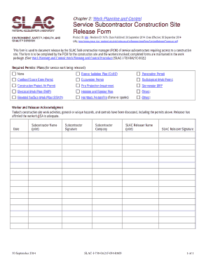 Service Construction Work Release Form Pdf Template