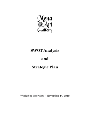 Art Gallery SWOT Analysis And Strategic Plan Template
